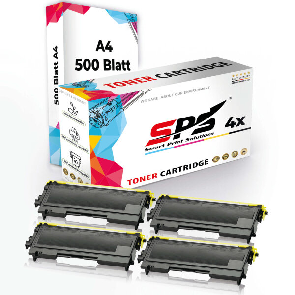 Druckerpapier A4 + 4x Multipack Set Kompatibel für Brother HL 2020 (TN-2000) Toner Schwarz