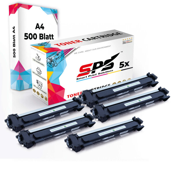 Druckerpapier A4 + 5x Multipack Set Kompatibel für Brother MFC-1815 (TN-1050) Toner-Kit Schwarz XL 1800 Seiten