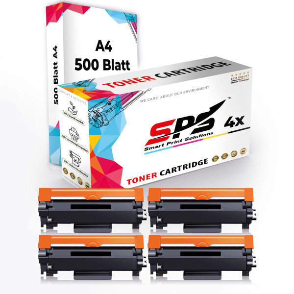 Druckerpapier A4 + 4x Multipack Set Kompatibel für Brother DCP-L 2110 (TN-2420) Toner-Kit Schwarz XL 3000 Seiten