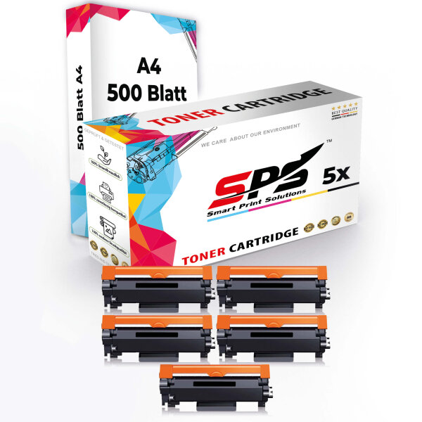 Druckerpapier A4 + 5x Multipack Set Kompatibel für Brother DCP-L 2110 D (TN-2420) Toner-Kit Schwarz XL 3000 Seiten