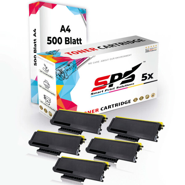 Druckerpapier A4 + 5x Multipack Set Kompatibel für Brother DCP-8070 D (TN-3280) Toner-Kit Schwarz XL 10000 Seiten