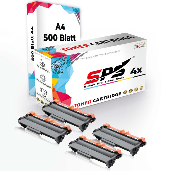 Druckerpapier A4 + 4x Multipack Set Kompatibel für Brother DCP-8110 (TN-3380) Toner-Kartusche Schwarz XL 8000 Seiten