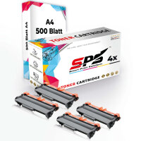 Druckerpapier A4 + 4x Multipack Set Kompatibel f&uuml;r Brother MFC-8550 DW (TN-3380) Toner-Kartusche Schwarz XL 8000 Seiten