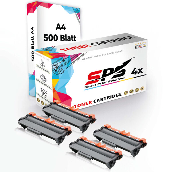 Druckerpapier A4 + 4x Multipack Set Kompatibel für Brother MFC-8710 DW (TN-3380) Toner-Kartusche Schwarz XL 8000 Seiten