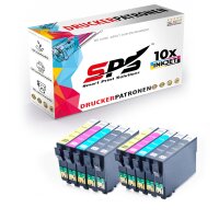 10er Multipack Set kompatibel f&uuml;r Epson Stylus SX100 (C11CA25301) Druckerpatronen T0711 T0712 T0713 T0714