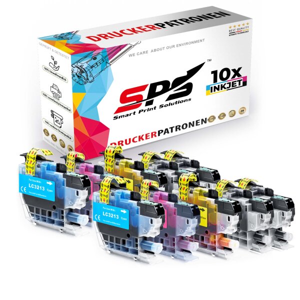 10er Multipack Set kompatibel für Brother DCP-J772 Druckerpatronen LC-3213