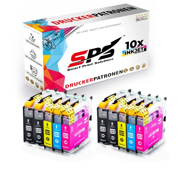 10er Multipack Set kompatibel für Brother MFC-J5625DW Druckerpatronen LC-223