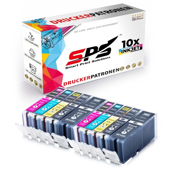 10er Multipack Set kompatibel für Canon Pixma TS8240 Druckerpatronen PGI-580 CLI-581 XXL