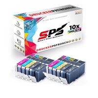 10er Multipack Set kompatibel f&uuml;r Canon Pixma MG5753 Druckerpatronen PGI-571 CLI-571 XL