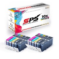 10er Multipack Set kompatibel f&uuml;r Canon Pixma IP7240 Druckerpatronen PGI-550 CLI-551 XL