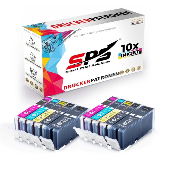 10er Multipack Set kompatibel für Canon Pixma MG7550 Druckerpatronen PGI-550 CLI-551 XL