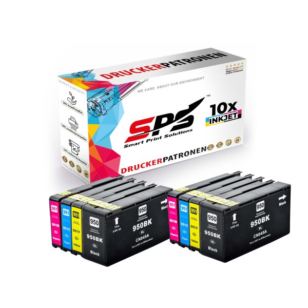 10er Multipack Set kompatibel für HP Officejet Pro 8610 Druckerpatronen 950XL 951XL