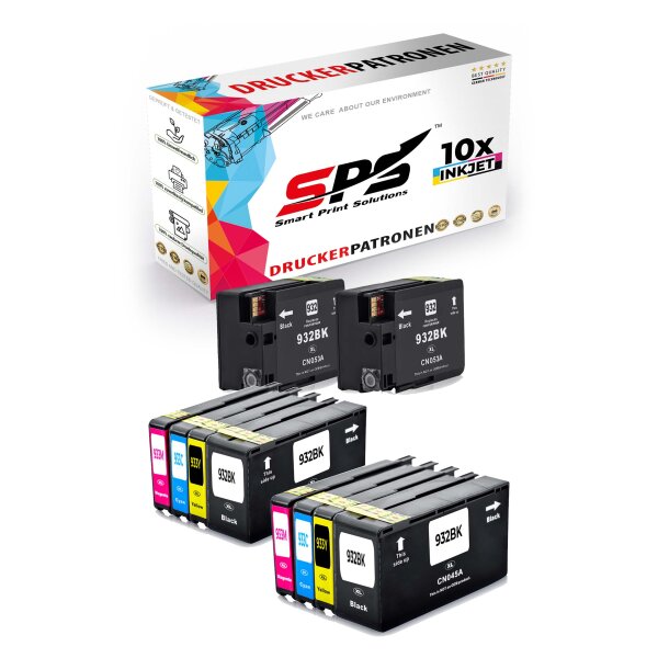 10er Multipack Set kompatibel für HP Officejet 6700 PREMIUM Druckerpatronen 932XL 933XLL