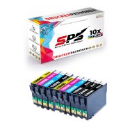10er Multipack Set kompatibel für Epson Expression Home XP-245 (white) (C11CF32401) Druckerpatronen 29XL