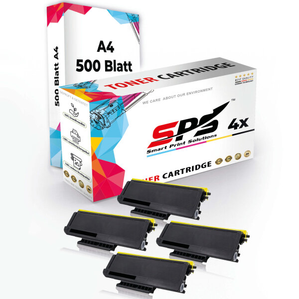 Druckerpapier A4 + 4x Multipack Set Kompatibel für Brother MFC-8380 Dnlt (TN-3280) Toner-Kit Schwarz