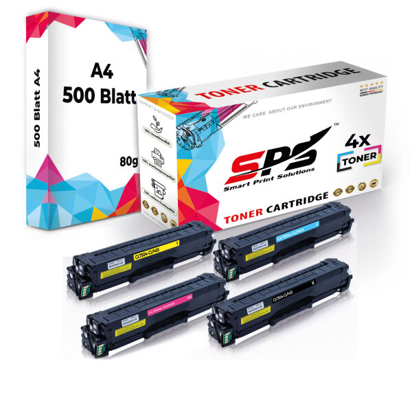 Druckerpapier A4 + 4x Multipack Set Kompatibel für Samsung CLX 4190  (CLT-C504S, CLT-M504S, CLT-Y504S, CLT-K504S) Toner