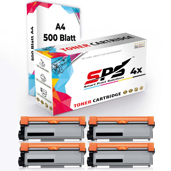 Druckerpapier A4 + 4x Multipack Set Kompatibel für Brother MFC-L 2740 (TN-2320) Toner-Kit Schwarz