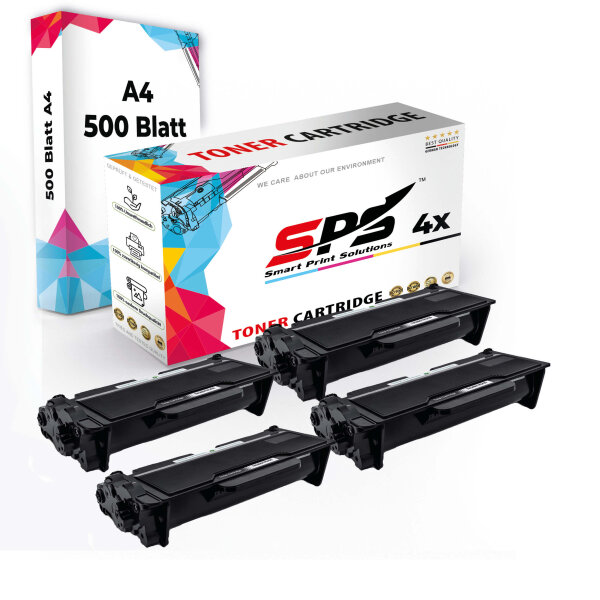 Druckerpapier A4 + 4x Multipack Set Kompatibel für Brother MFC-L 6970 (TN-3480) Toner-Kit Schwarz