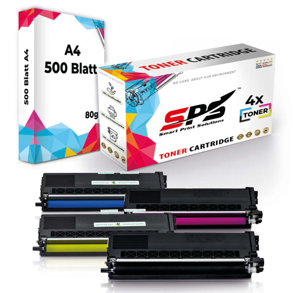 Druckerpapier A4 + 4x Multipack Set Kompatibel für Brother MFC-L 8690  (TN-423C, TN-423M, TN-423Y, TN-423BK) Toner