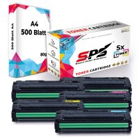 Druckerpapier A4 + 5x Multipack Set Kompatibel f&uuml;r Samsung CLX 6260 FD  (CLT-C506L, CLT-M506L, CLT-Y506L, CLT-K506L) Toner