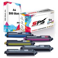 Druckerpapier A4 + 5x Multipack Set Kompatibel f&uuml;r Brother HL 3170 CW  (TN-245C, TN-245M, TN-245Y, TN-241BK) Toner