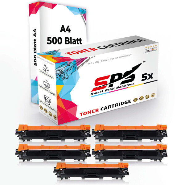 Druckerpapier A4 + 5x Multipack Set Kompatibel für Brother MFC-9341  (TN-245C, TN-245M, TN-245Y, TN-241BK) Toner
