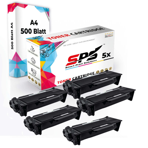 Druckerpapier A4 + 5x Multipack Set Kompatibel für Brother DCP-L 5500 (TN-3480) Toner-Kit Schwarz