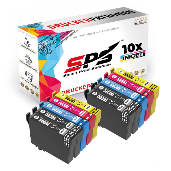 10x Multipack Set Kompatibel für Epson WF 2965 DWF Druckerpatronen (503XL/C13T09R14010, C13T09R24010, C13T09R34010, C13T09R44010)