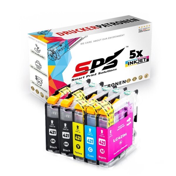 5x Multipack Set Kompatibel für Brother DCP-J 1050 Druckerpatronen (LC-421XLBK, LC-421XLC, LC-421XLM, LC-421XLY)