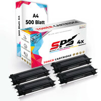 Druckerpapier A4 + 4x Multipack Set Kompatibel f&uuml;r Brother HL 4050 CN Toner (TN-130BK, TN-130C, TN-130M, TN-130Y)