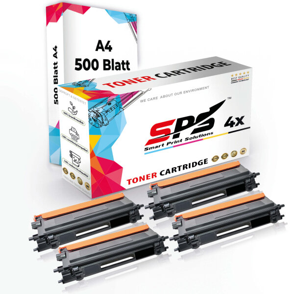 Druckerpapier A4 + 4x Multipack Set Kompatibel für Brother MFC-9450 Toner (TN-135BK, TN-135C, TN-135M, TN-135Y)