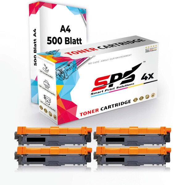 Druckerpapier A4 + 4x Multipack Set Kompatibel für Brother DCP-9017 Toner (TN-242BK, TN-242C, TN-242M, TN-242Y)