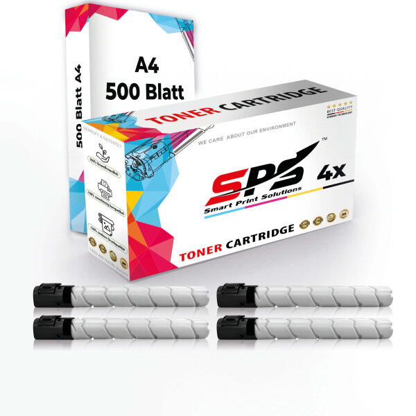 Druckerpapier A4 + 4x Multipack Set Kompatibel für Brother DCP-L 8450 Toner (TN-321K, TN-321C, TN-321M, TN-321Y)