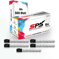 Druckerpapier A4 + 5x Multipack Set Kompatibel f&uuml;r Brother DCP-L 8450 Toner (TN-321K, TN-321C, TN-321M, TN-321Y)