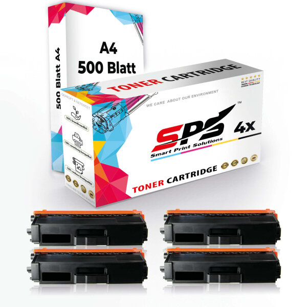 Druckerpapier A4 + 4x Multipack Set Kompatibel für Brother DCP-L 8400 Toner (TN-326BK, TN-326C, TN-326M, TN-326Y)