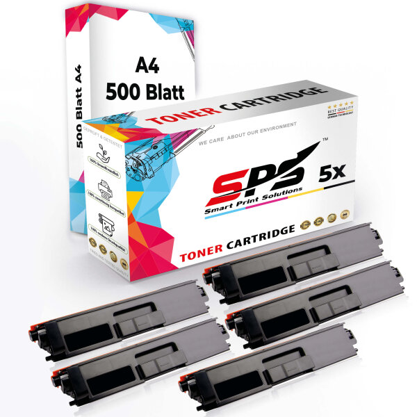 Druckerpapier A4 + 5x Multipack Set Kompatibel für Brother DCP-L 8450 Toner (TN-329BK, TN-329C, TN-329M, TN-329Y)