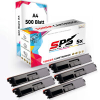Druckerpapier A4 + 5x Multipack Set Kompatibel f&uuml;r Brother DCP-L 8450 Toner (TN-329BK, TN-329C, TN-329M, TN-329Y)