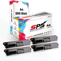 Druckerpapier A4 + 4x Multipack Set Kompatibel f&uuml;r Brother DCP-L 8410 Toner (TN-421BK, TN-421C, TN-421M, TN-421Y)