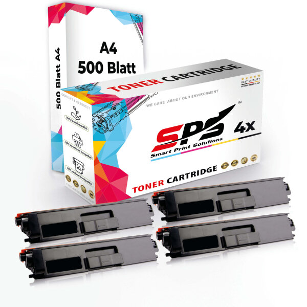 Druckerpapier A4 + 4x Multipack Set Kompatibel für Brother HL-L 8260 OW Toner (TN-421BK, TN-421C, TN-421M, TN-421Y)