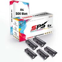 Druckerpapier A4 + 5x Multipack Set Kompatibel f&uuml;r Brother MFC-L 9570 Toner (TN-910BK, TN-910C, TN-910M, TN-910Y)