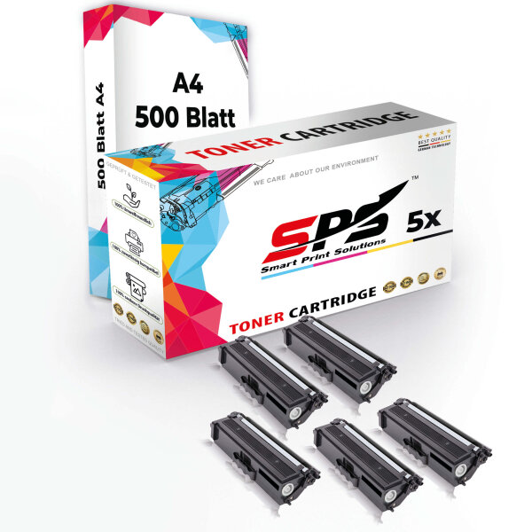 Druckerpapier A4 + 5x Multipack Set Kompatibel für Brother MFC-L 9570 CDWT Toner (TN-910BK, TN-910C, TN-910M, TN-910Y)