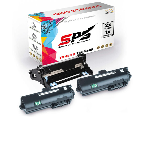 2x Toner + Trommel Multipack Set Kompatibel für Kyocera ECOSYS M 2135 dn (DK-1150, TK-1150)