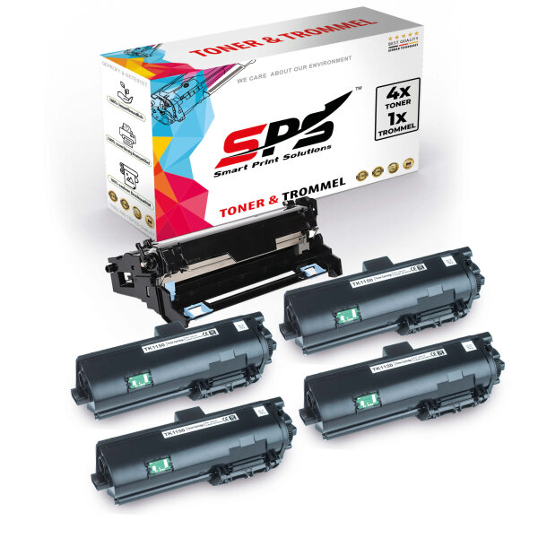 4x Toner + Trommel Multipack Set Kompatibel für Kyocera ECOSYS M 2635 dn (DK-1150, TK-1150)