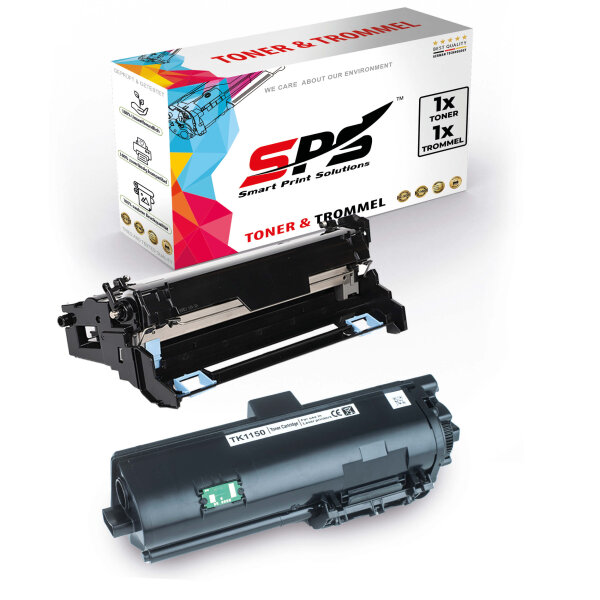 1x Toner + Trommel Multipack Set Kompatibel für Kyocera ECOSYS P 2235 dn (DK-1150, TK-1150)