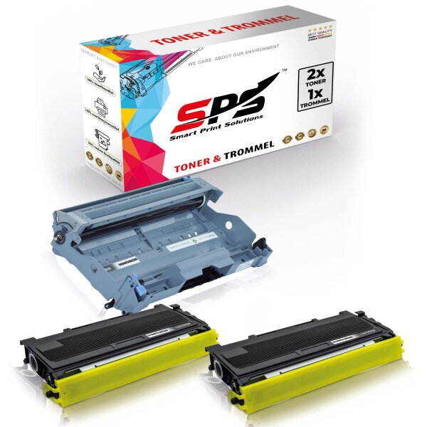 2x Toner + Trommel Multipack Set Kompatibel für Brother DCP-7010  (DR-2000, TN-2000)