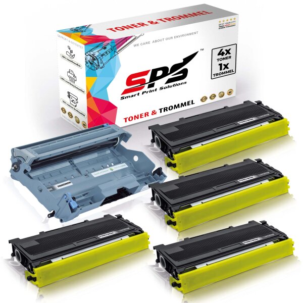 4x Toner + Trommel Multipack Set Kompatibel für Brother DCP-7010  (DR-2000, TN-2000)