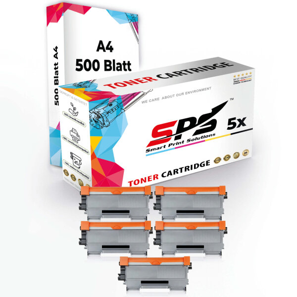 Druckerpapier A4  +  5x Multipack Set Kompatibel für Brother DCP-7060 DN  Toner (TN-2210)
