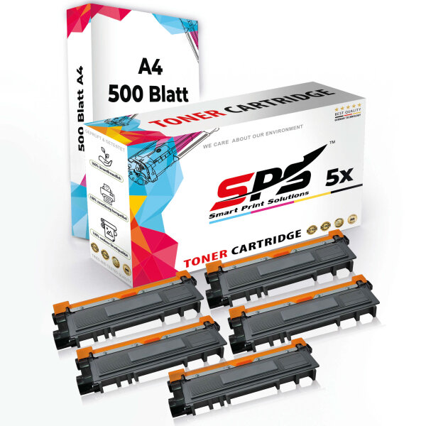 Druckerpapier A4  +  5x Multipack Set Kompatibel für Brother DCP-L 2500  Toner (TN-2310)