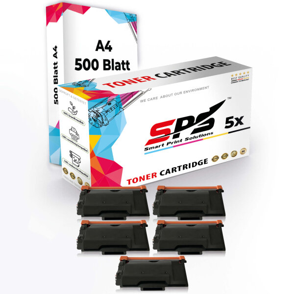 Druckerpapier A4  +  5x Multipack Set Kompatibel für Brother HL-L 6400 DWT  Toner (TN-3520)