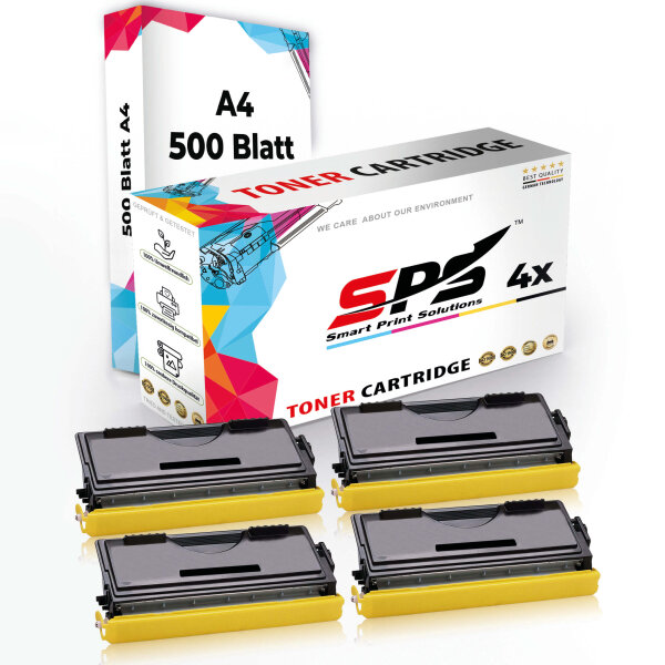 Druckerpapier A4  +  4x Multipack Set Kompatibel für Brother FAX 8350 P  Toner (TN-6600)